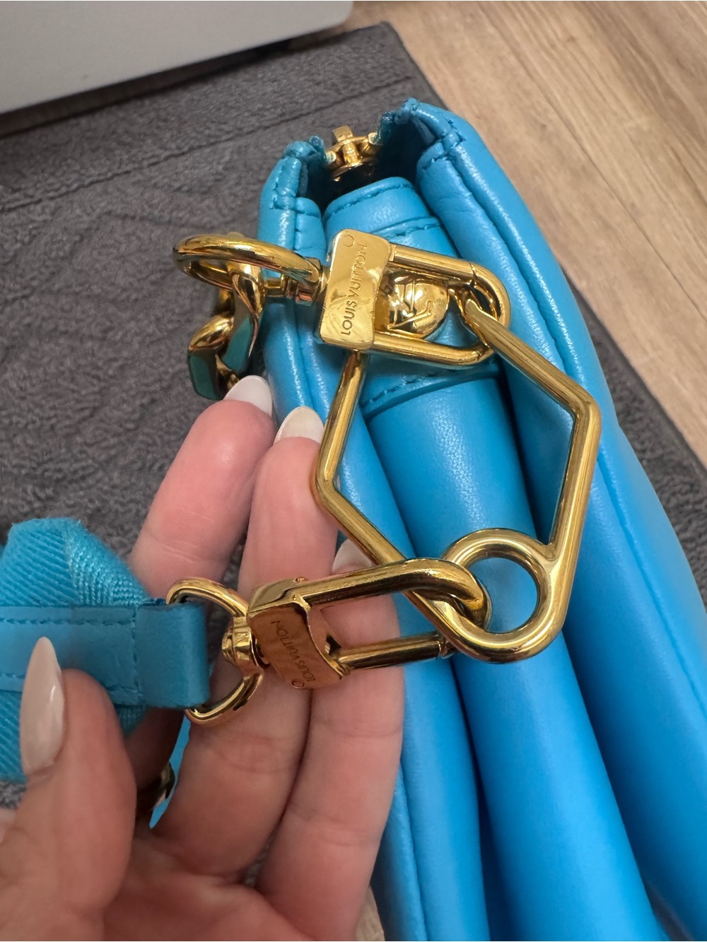 Louis Vuitton Turquoise Coussin Embossed Monogram Shoulder Bag - Picture 7 of 14